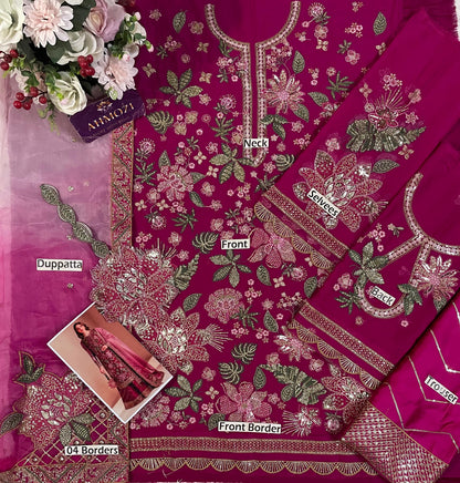 Jazmin Chiffon* Embroidered Unstitched Collection 3pc