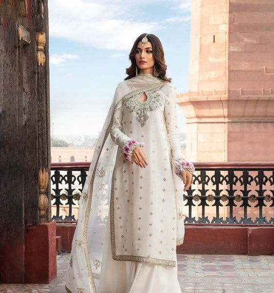 AZURE CHIFFON WEEDING WEAR 3PC HIT CODE