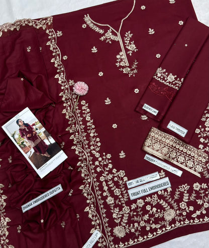 AZURE LUXURY DHANAK COLLECTION 3PC HIT CODE 7619