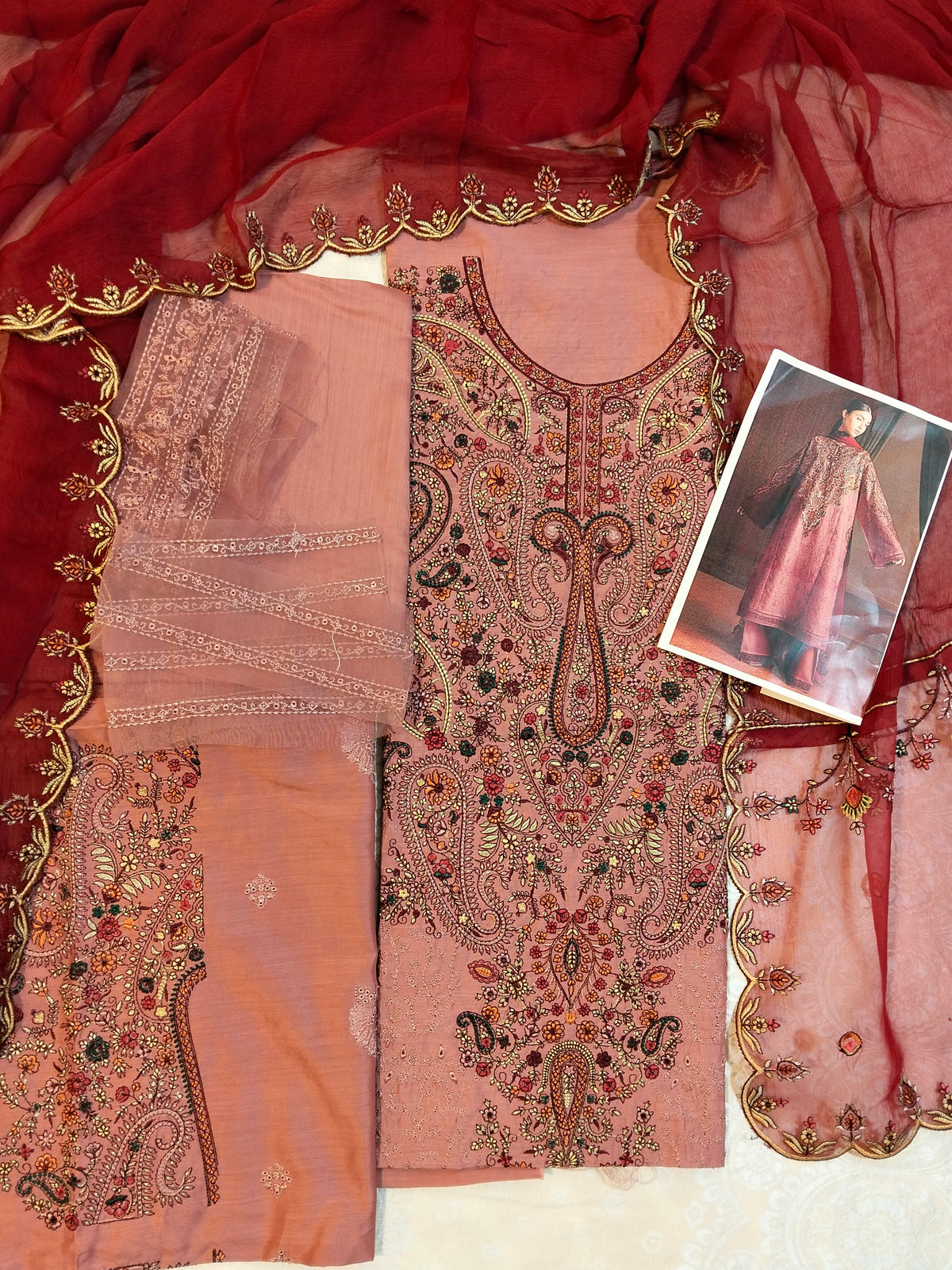 Zara shah Jahan Embroided 3pc viscose Hit code D07