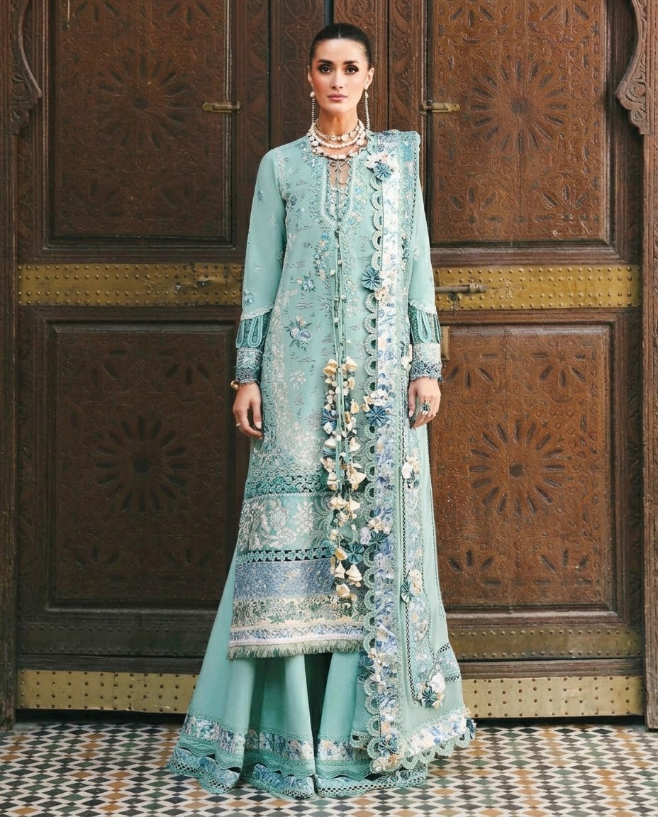 Republic Embroided Karandi 3pc Hit Code D-03 Lilas