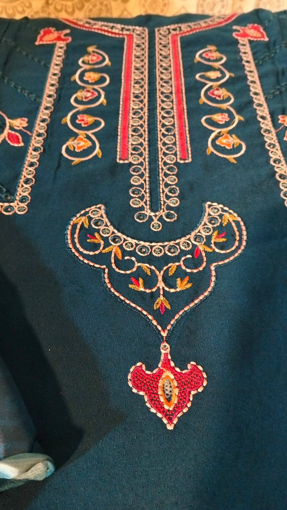 Jazmin karandi hit code 3pc Embroided dress