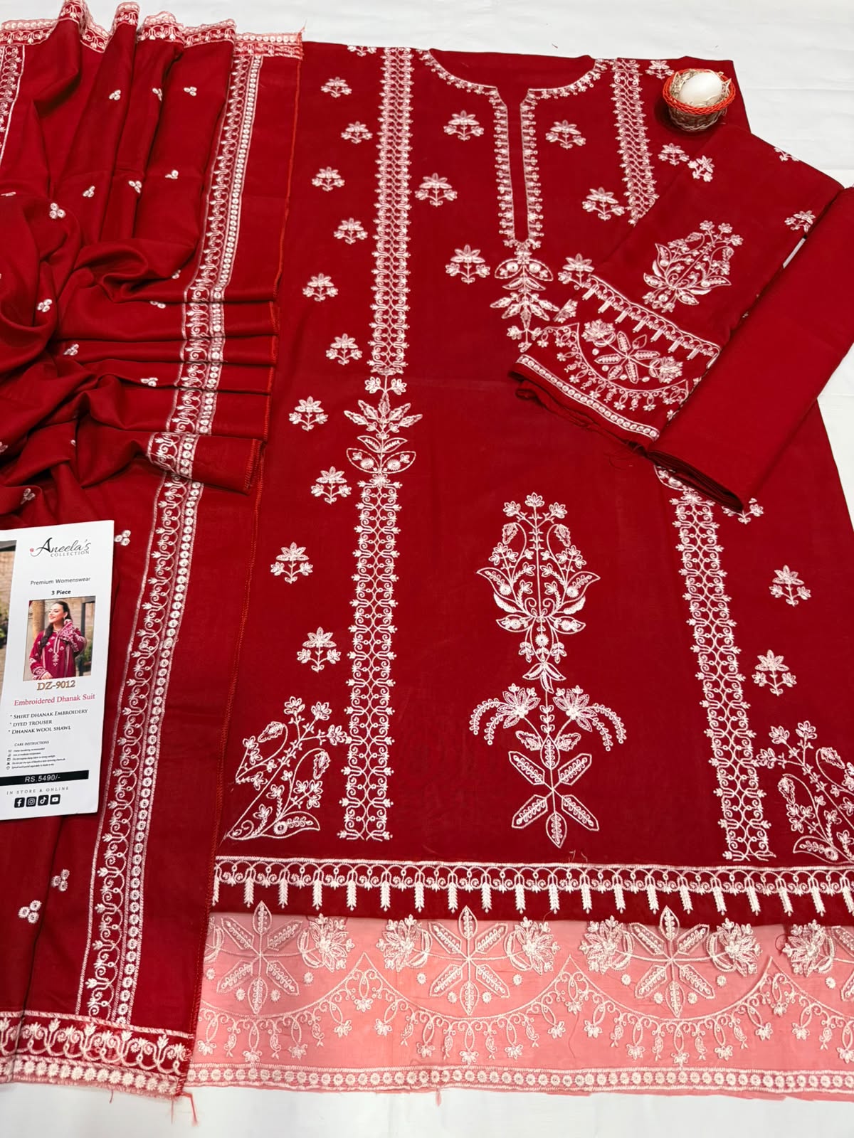 ANEELAS DHANAK COLLECTION 3PC HIT CODE 9012