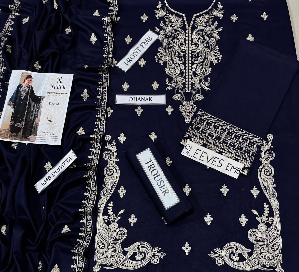 NUREH LUXURY DHANAK COLLECTION 3PC HIT CODE D74