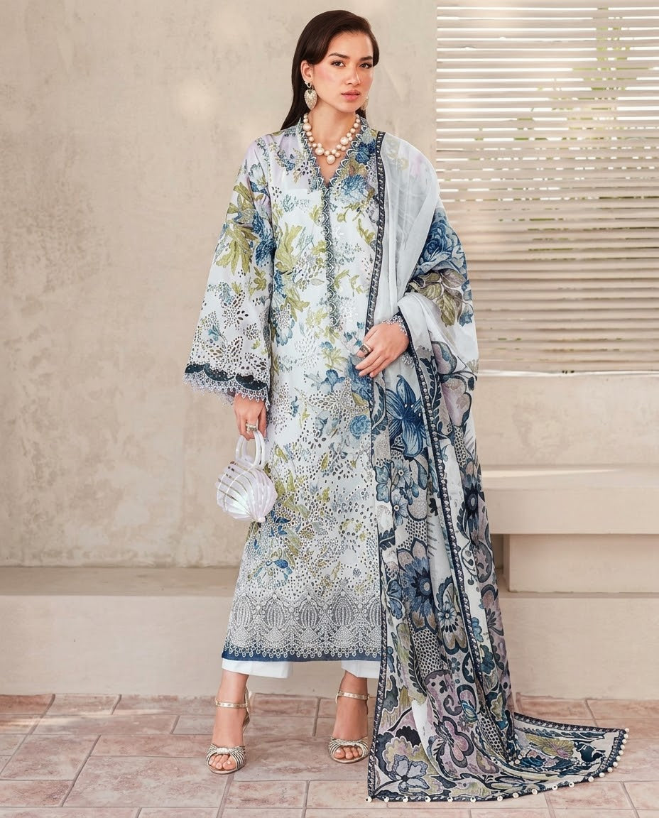 Barooque Silk Embroided 3Pc Hit Code Uf 4401 A