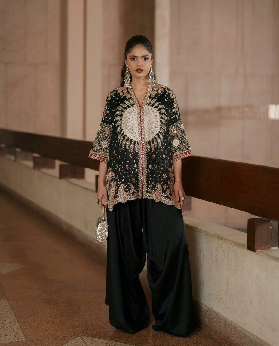 Ethnc Micro Velvet Black 2pc Hit Code