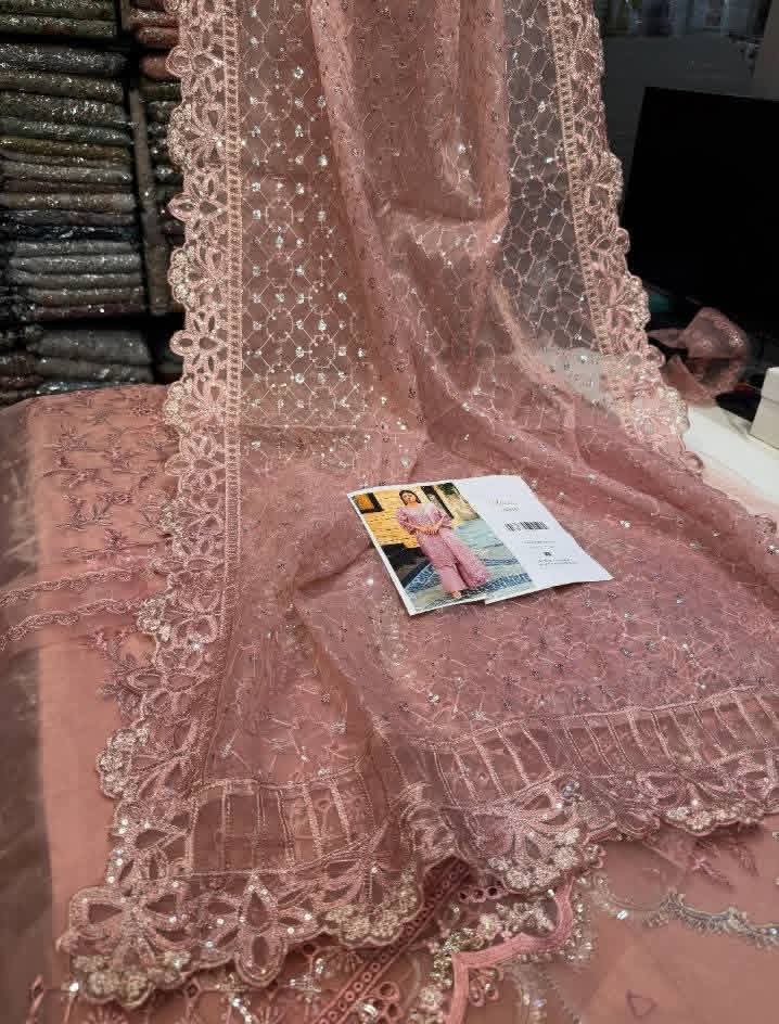Laila Mishra Organza 3PC Fancy Dress – Wedding Wear