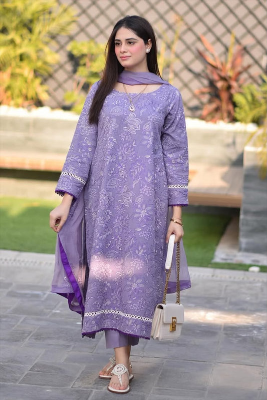 BAREEZE LUXURY DHANAK COLLECTION 3PC HIT CODE 3088
