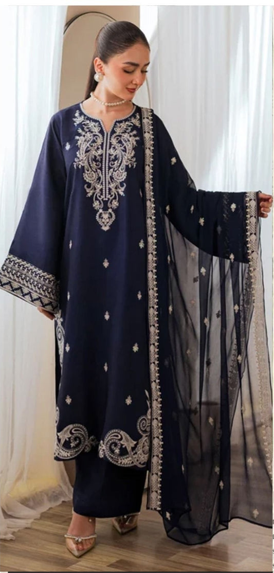 NUREH LUXURY DHANAK COLLECTION 3PC HIT CODE D74
