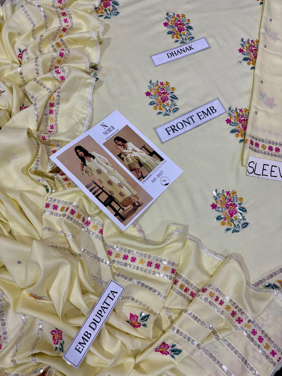 NUREH LUXURY DHANAK COLLECTION 3PC HIT CODE