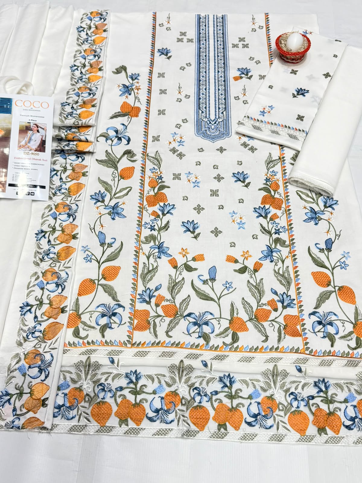 QALAMKAR LUXURY DHANAK COLLECTION 3PC HIT CODE 9050