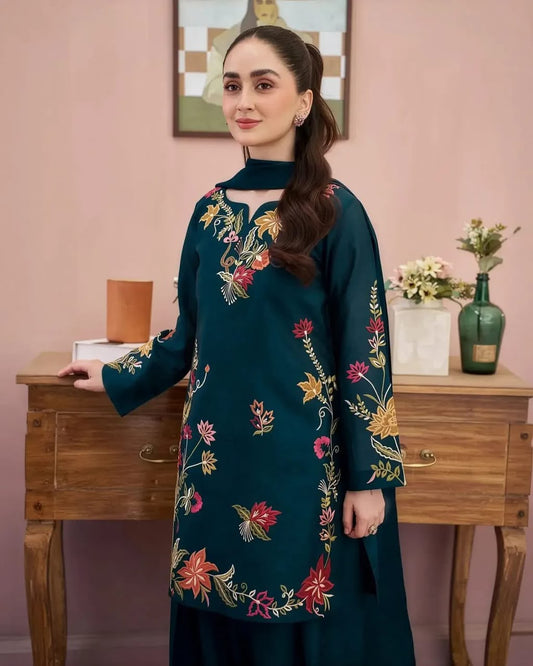 SILAI KARHAI DHANAK COLLECTION 3PC HIT CODE