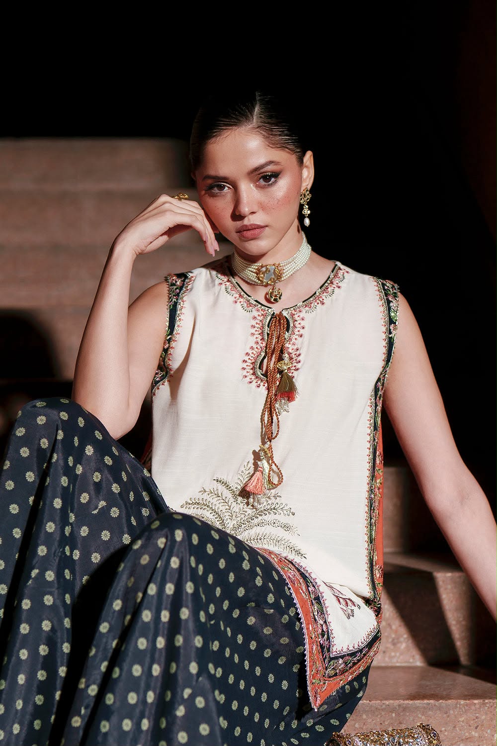 ETHNIC KAFTAN STYLE LUXURY SILK COLLECTION 2PC CODE 7025
