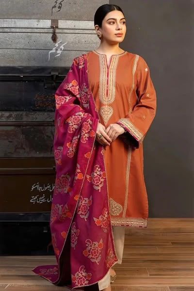 ZARA SHAH JAHAN DHANAK COLLECTION 3PC HIT CODE