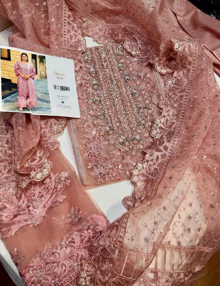 Laila Mishra Organza 3PC Fancy Dress – Wedding Wear