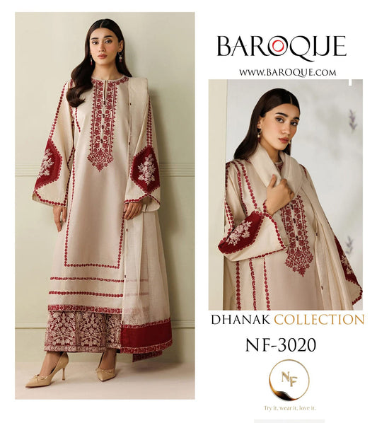 BAROQUE DHANAK COLLECTION 3PC HIT CODE