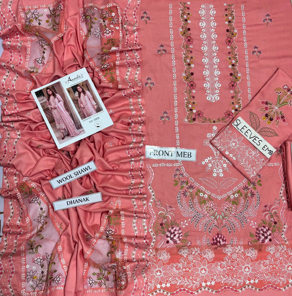ANEELAS DHANAK COLLECTION 3PC HIT CODE