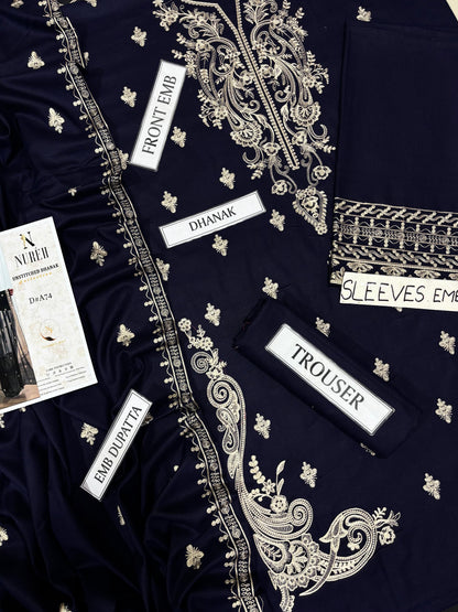 NUREH LUXURY DHANAK COLLECTION 3PC HIT CODE D74