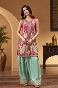 Ethnic Embroided Silk 2pc Hit Code with Farshi Shalwar