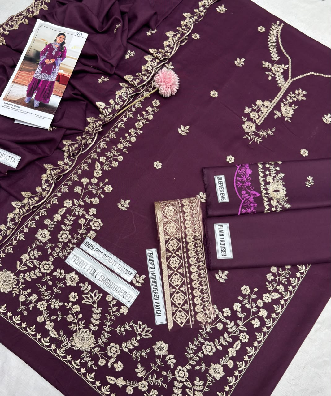 AZURE LUXURY DHANAK COLLECTION 3PC HIT CODE 7619
