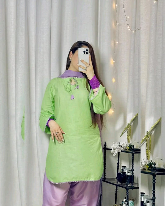 3-Piece Stitched Collection With FARSHI Shalwar*