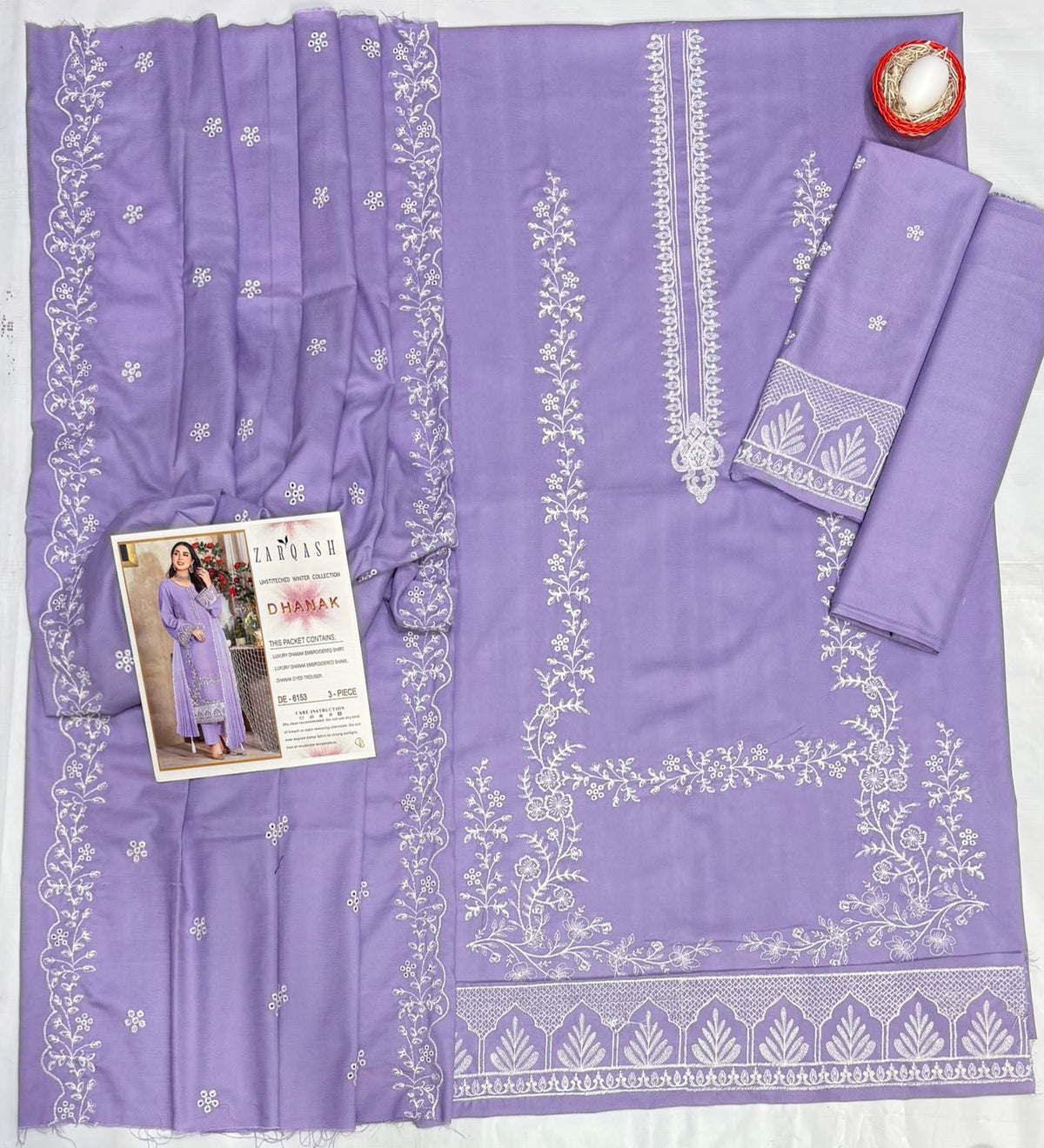 ZARQASH LUXURY DHANAK COLLECTION 3PC HIT CODE 6153