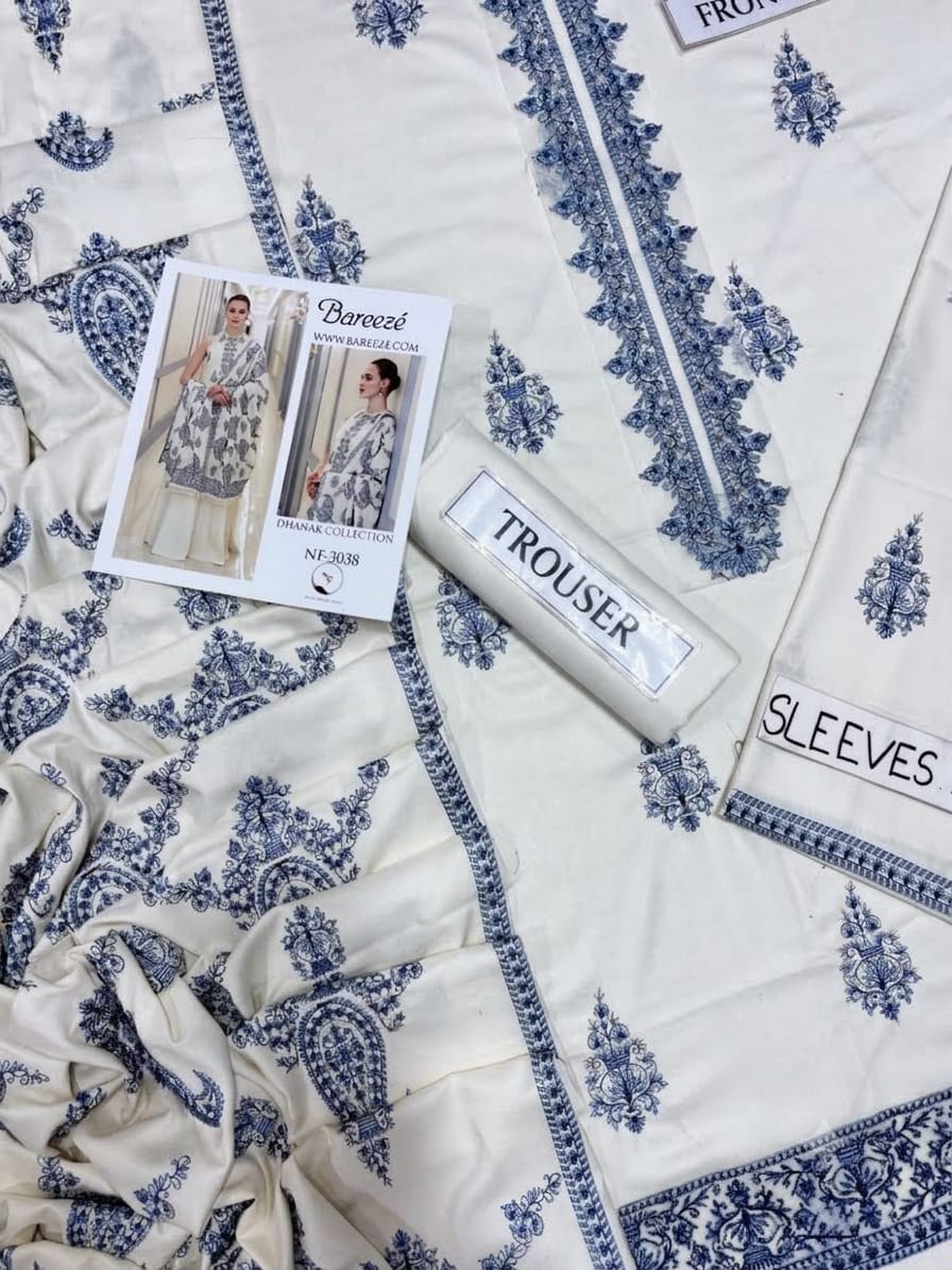 BAREEZE Luxury Dhanak Collection 3PC – Hit Code