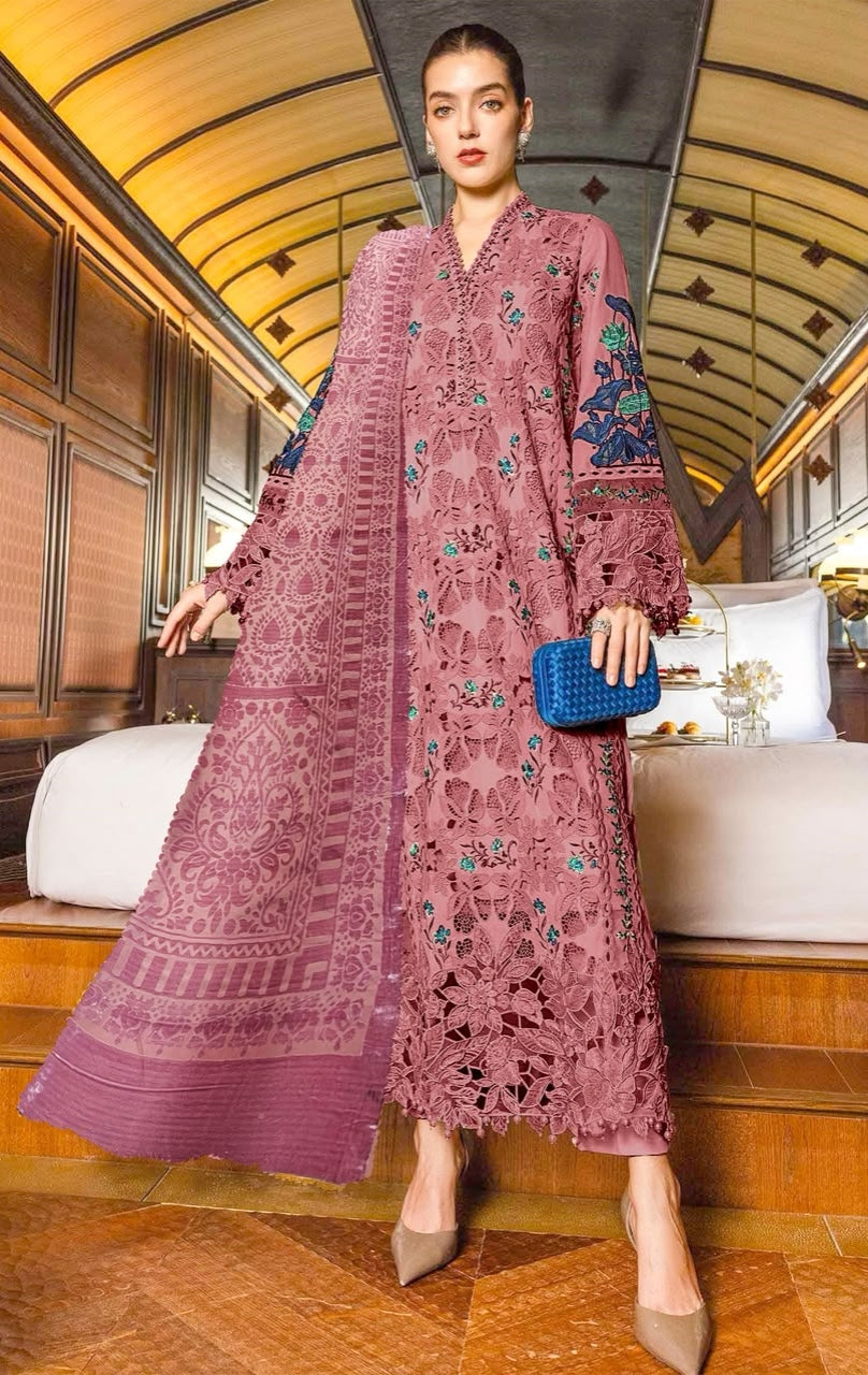 Maria.B Embroided Dhanak Vs Plachi Shwal 3Pc Hit Code