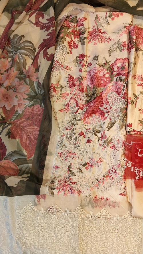 Barooque Silk Embroided 3Pc Hit Code UF4401 A