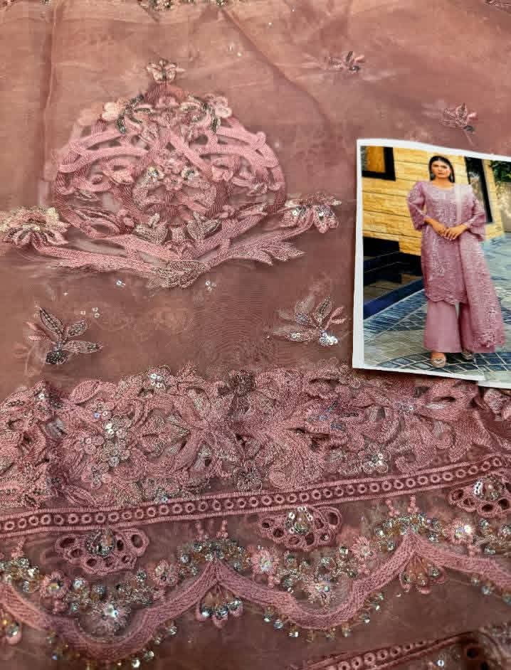 Laila Mishra Organza 3PC Fancy Dress – Wedding Wear