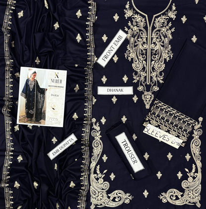 NUREH LUXURY DHANAK COLLECTION 3PC HIT CODE D74