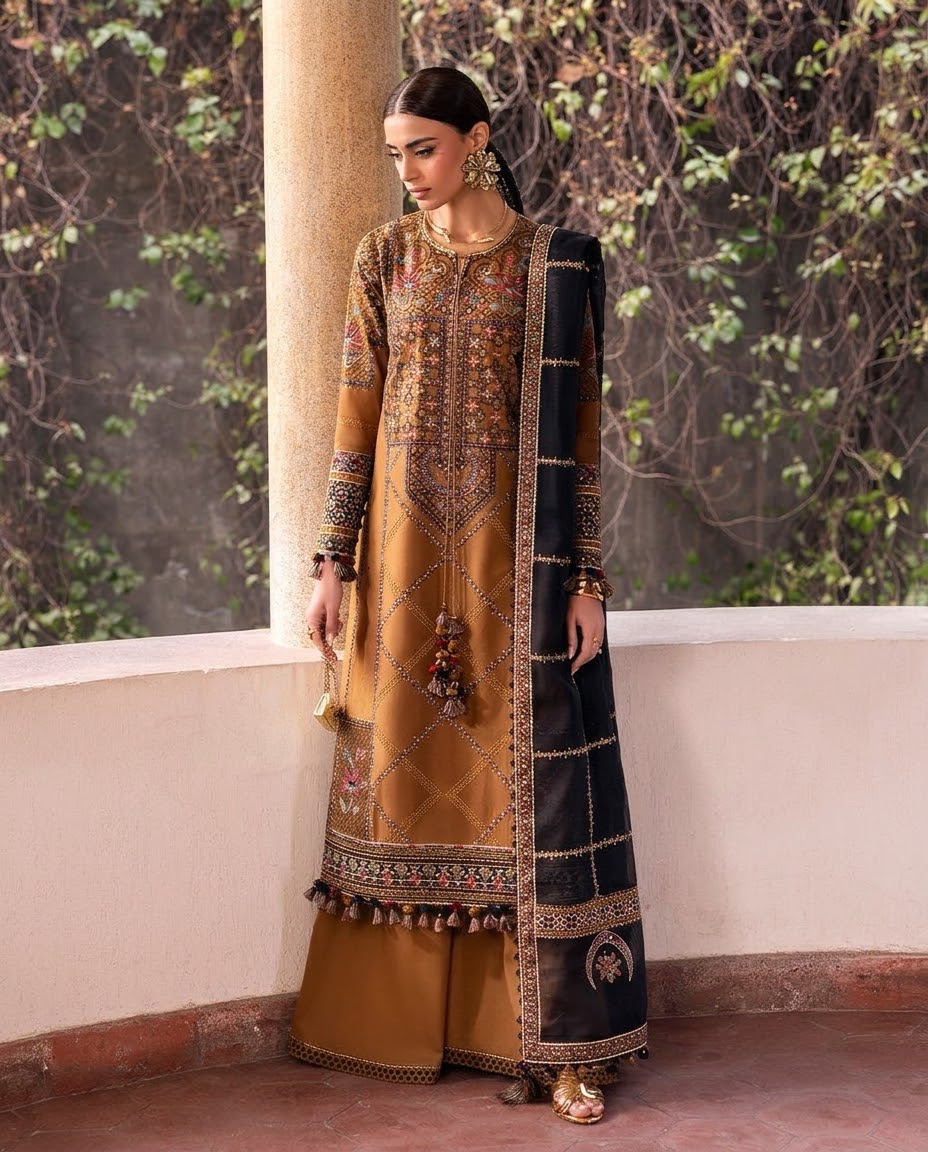 Jazmin Shahkaar Embroided Viscose 3pc Hit Code D 05