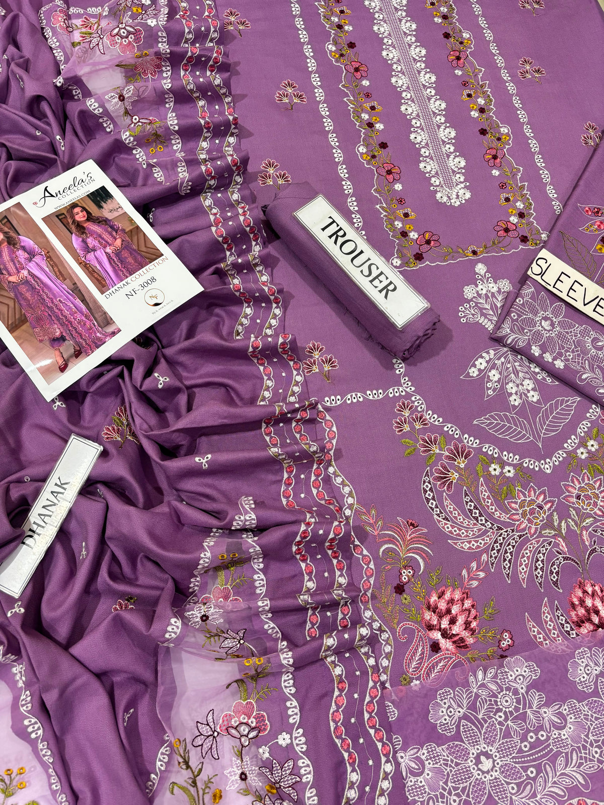 ANEELAS DHANAK COLLECTION 3PC HIT CODE