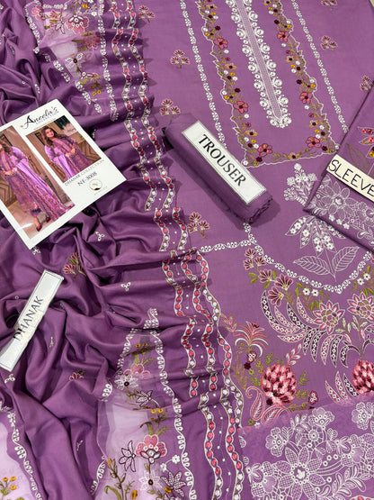 ANEELAS DHANAK COLLECTION 3PC HIT CODE