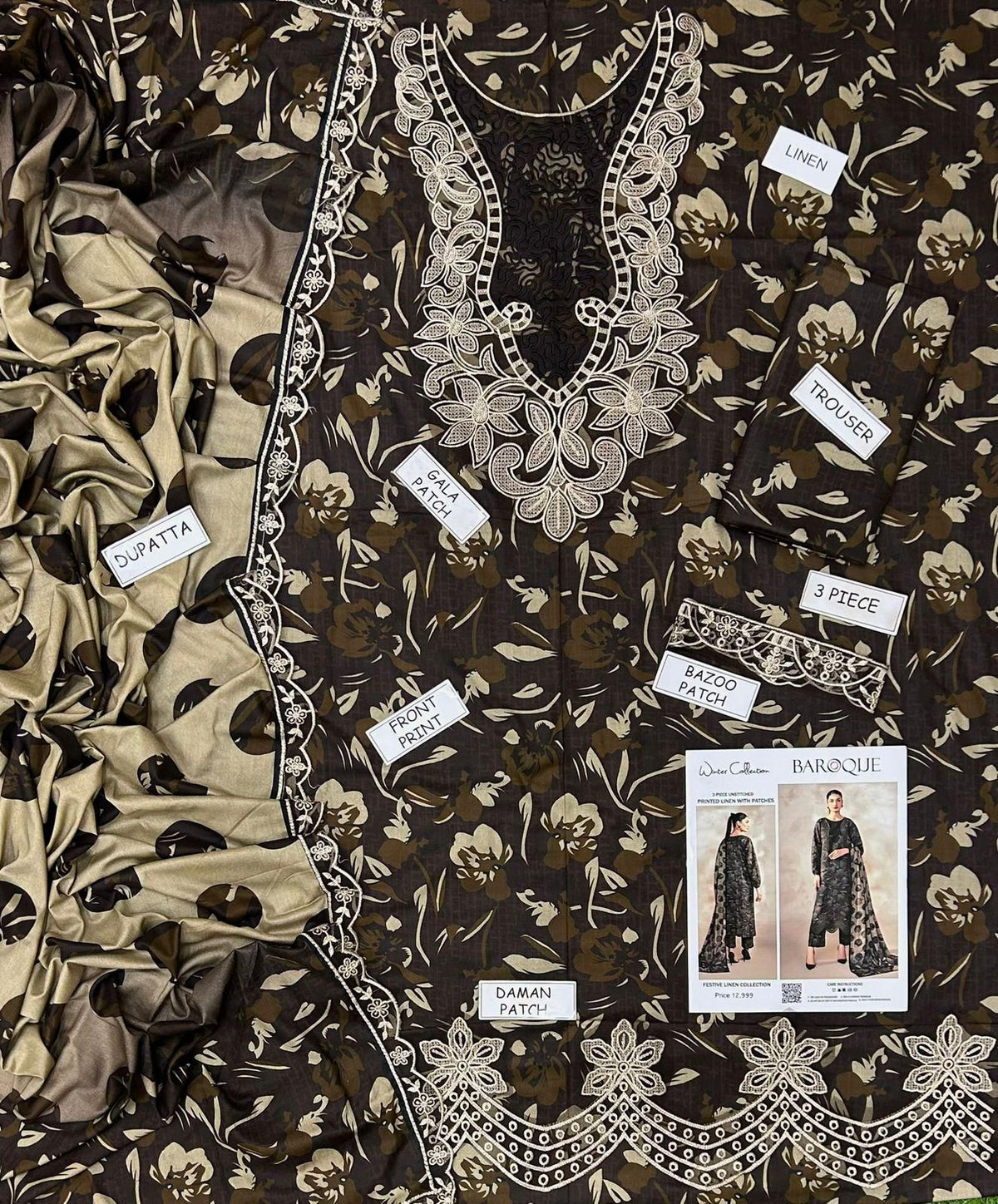 LINEN PRINT COLLECTION 3PC HIT CODE