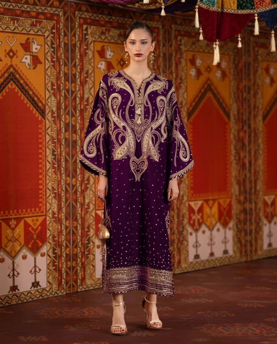 Ethnc Embroided Micro Velvet perpole 2pc hit code