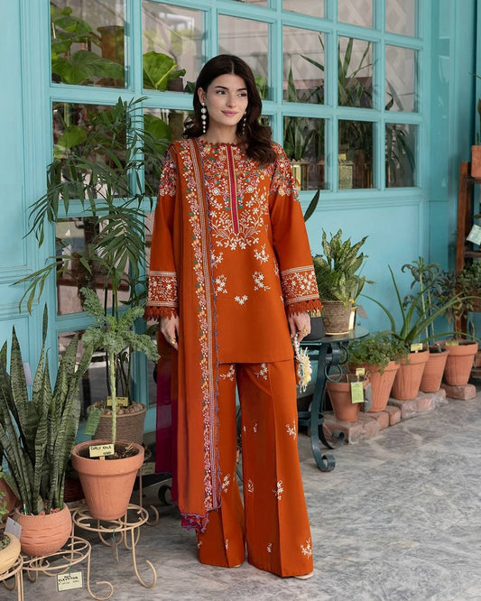 ELAF LUXURY DHANAK COLLECTION 3PC HIT CODE