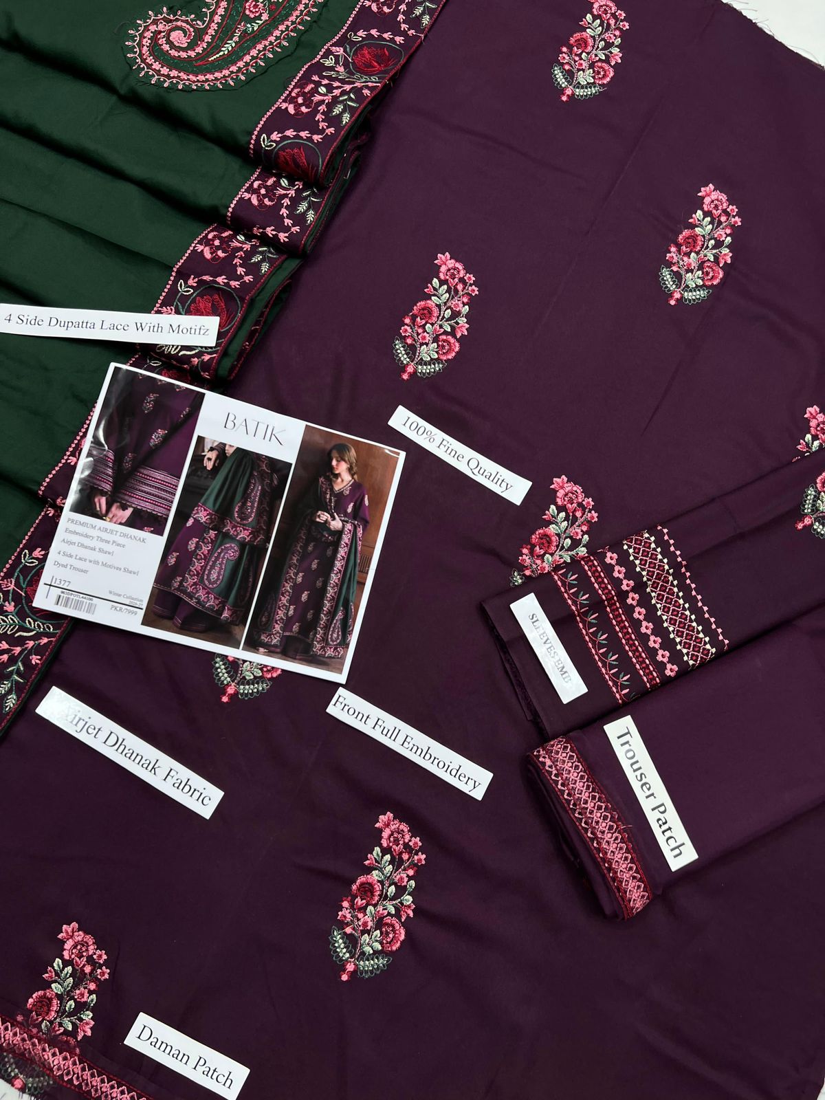 BATIK DHANAK COLLECTION 3PC HIT CODE 1377