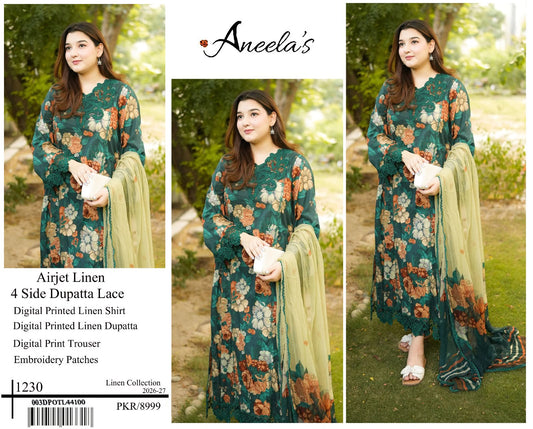 DIGITAL PRINT LINEN 3PC HIT CODE