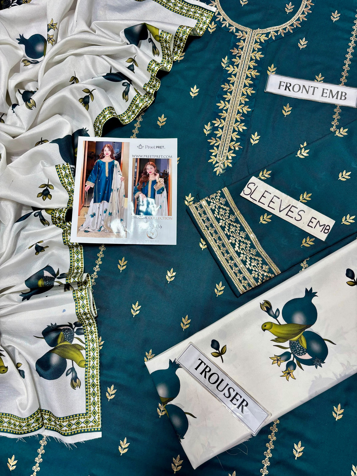 PREET PRET LUXURY DHANAK COLLECTION 3PC HIT CODE
