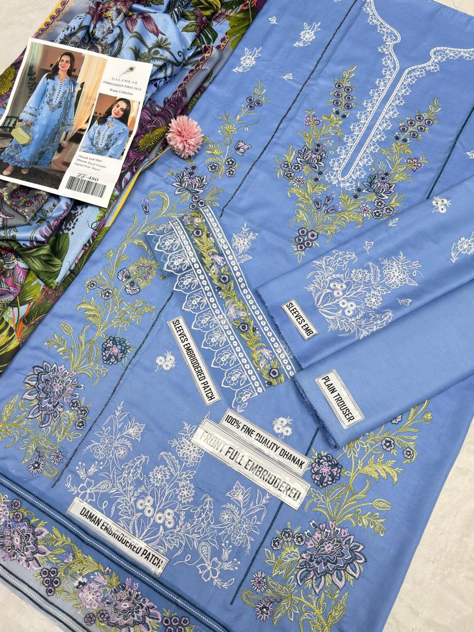 QALAMKAR LUXURY DHANAK COLLECTION 3PC HIT CODE 480