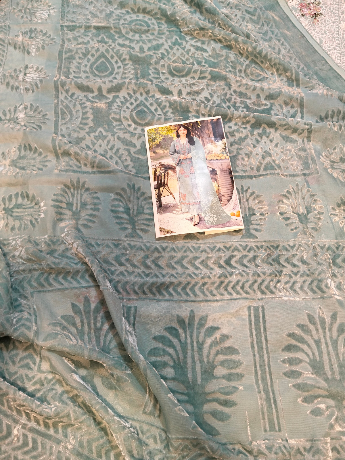 Elaf Embroided Dhanak Vs Plachi Shwal 3Pc Hit Code ELY 02-B