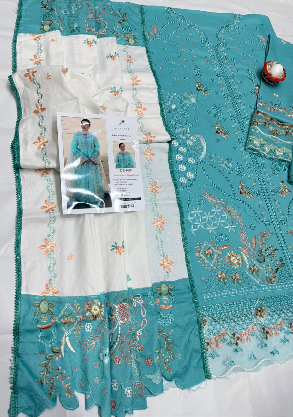 QALAMKAR LUXURY DHANAK COLLECTION 3PC HIT CODE 9028