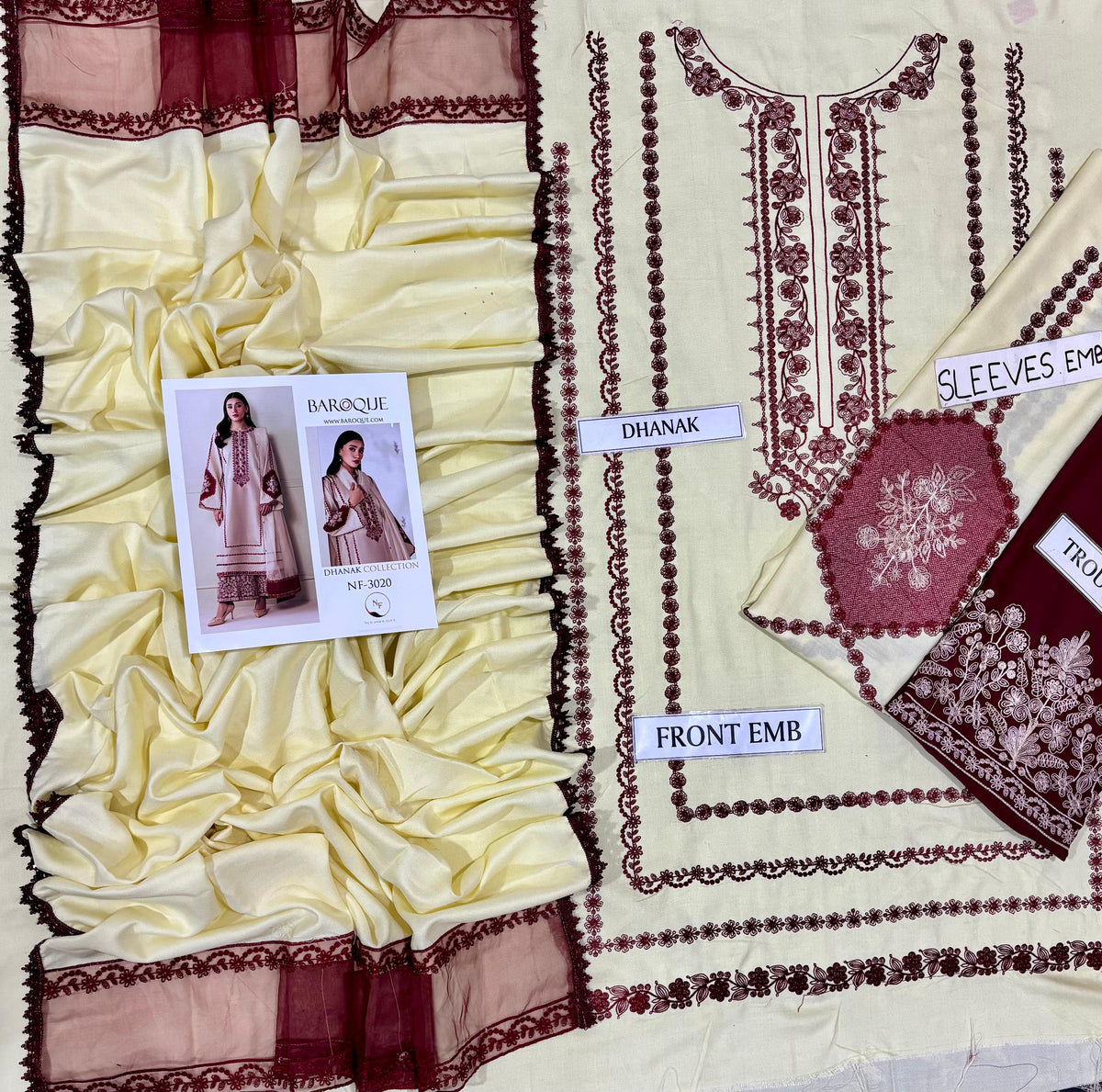 BAROQUE DHANAK COLLECTION 3PC HIT CODE