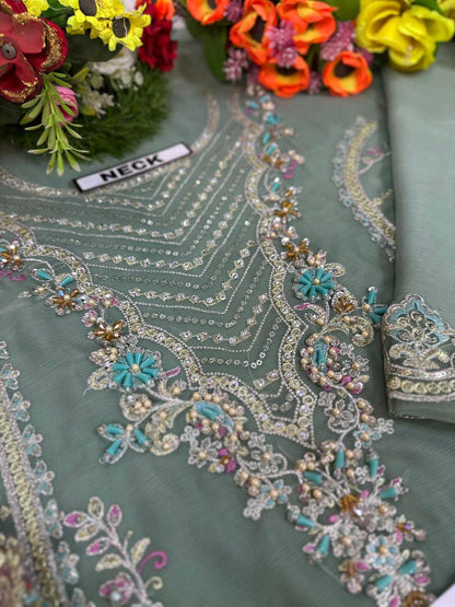 IMROZIA CHIFFON/NET WEDDING WEAR 3PC HIT CODE