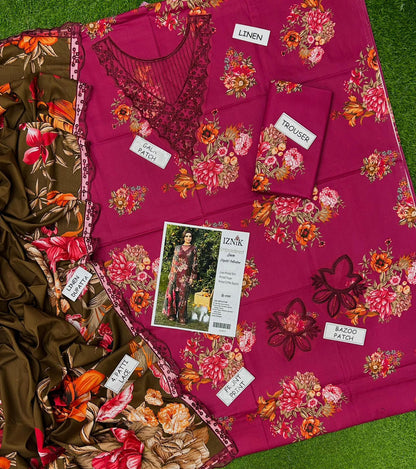 IZNIK LINEN PRINT COLLECTION 3PC HIT CODE