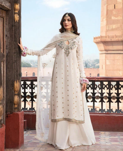 AZURE CHIFFON WEEDING WEAR 3PC HIT CODE