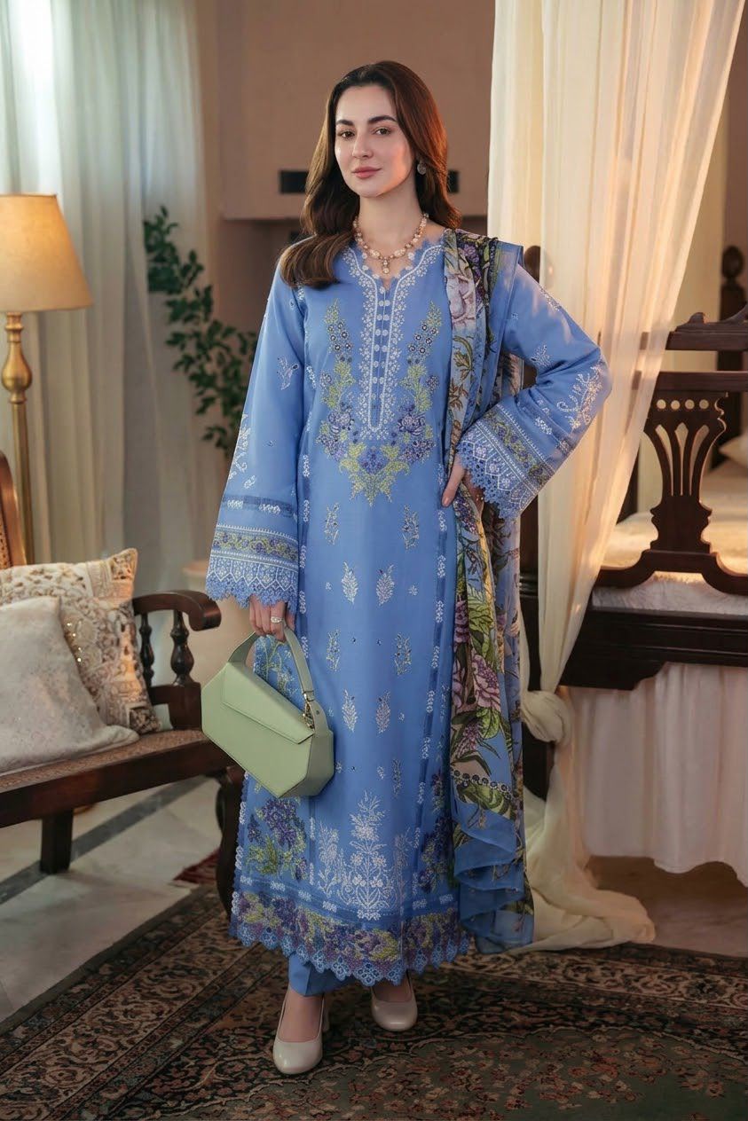 QALAMKAR LUXURY DHANAK COLLECTION 3PC HIT CODE 480