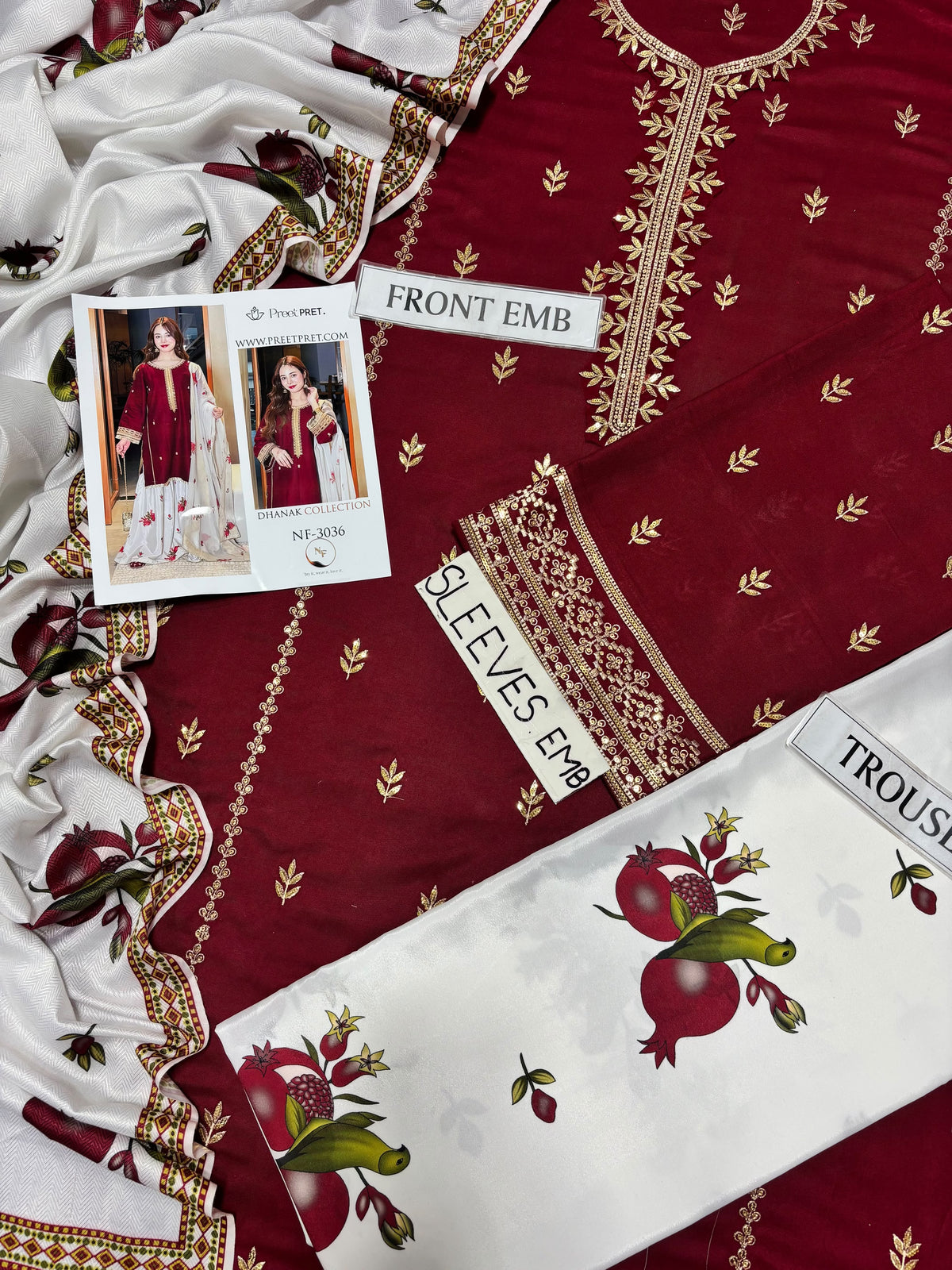 PREET PRET LUXURY DHANAK COLLECTION 3PC HIT CODE
