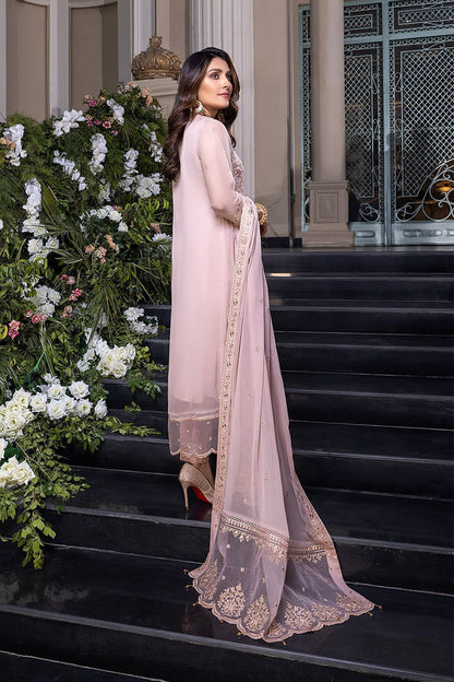 Azure chiffon embroidered luxury unstiched 3pc